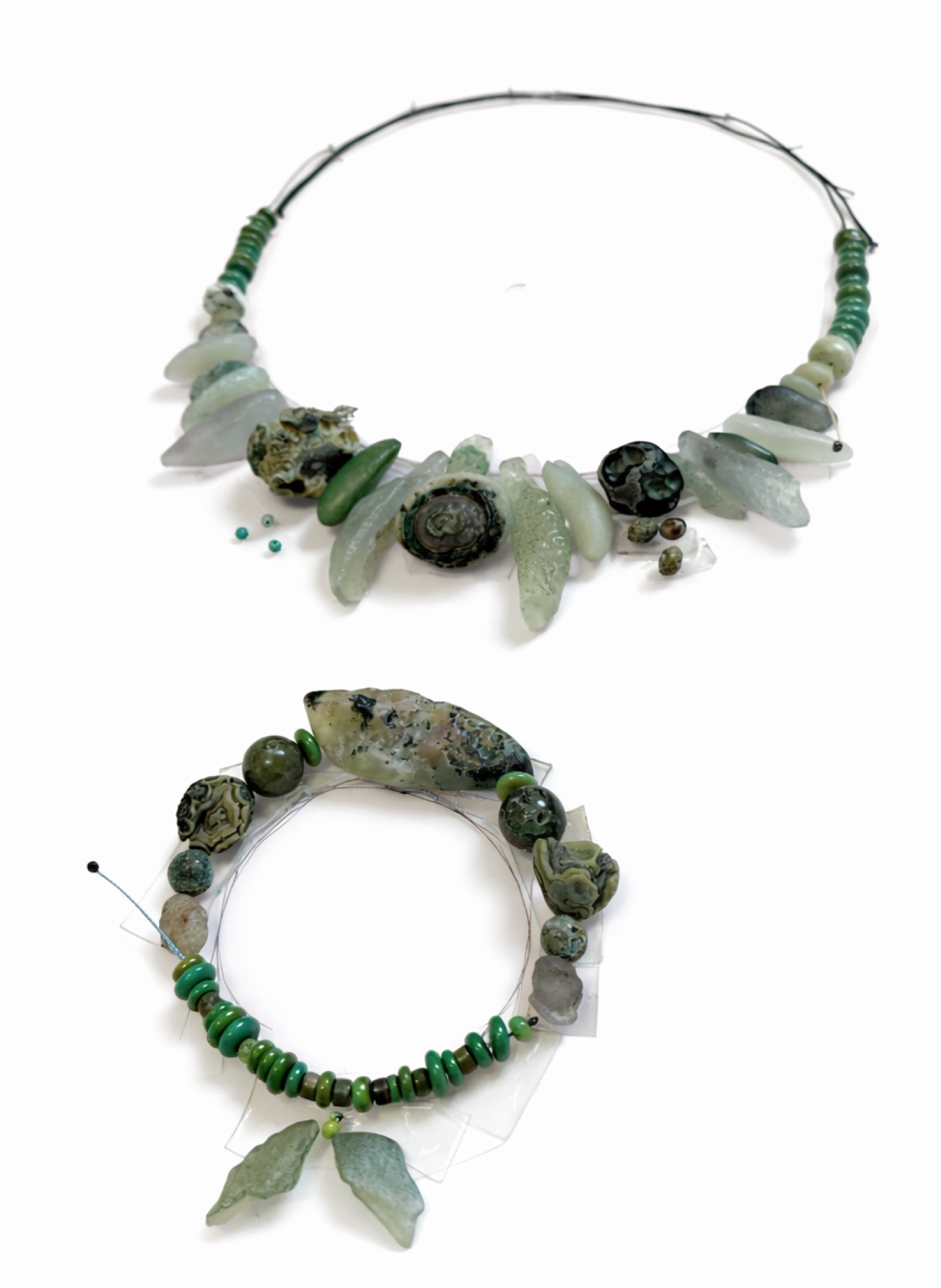 Alxa Candy-Heart Agate Raw Stone Necklace II
